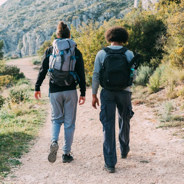 two-friends-hiking-together